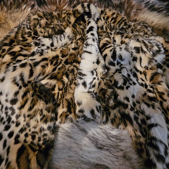 Vintage Express Small Cropped Faux Cheetah Fur Coat - Picture 5 of 8